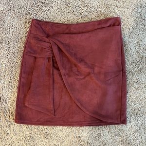 Altar'd State maroon velvet mini skirt